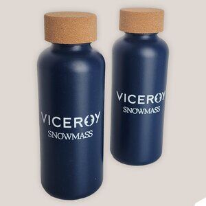 NEW Viceroy Snowmass Hotel & Resort Navy Blue Waterbottles w/ Cork Lid | 22 oz